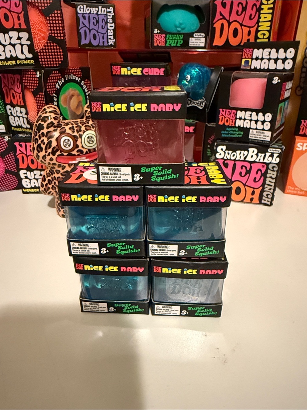 (5) NeeDoh Nice Ice Baby Bundle - 4 blue and 1 Pink